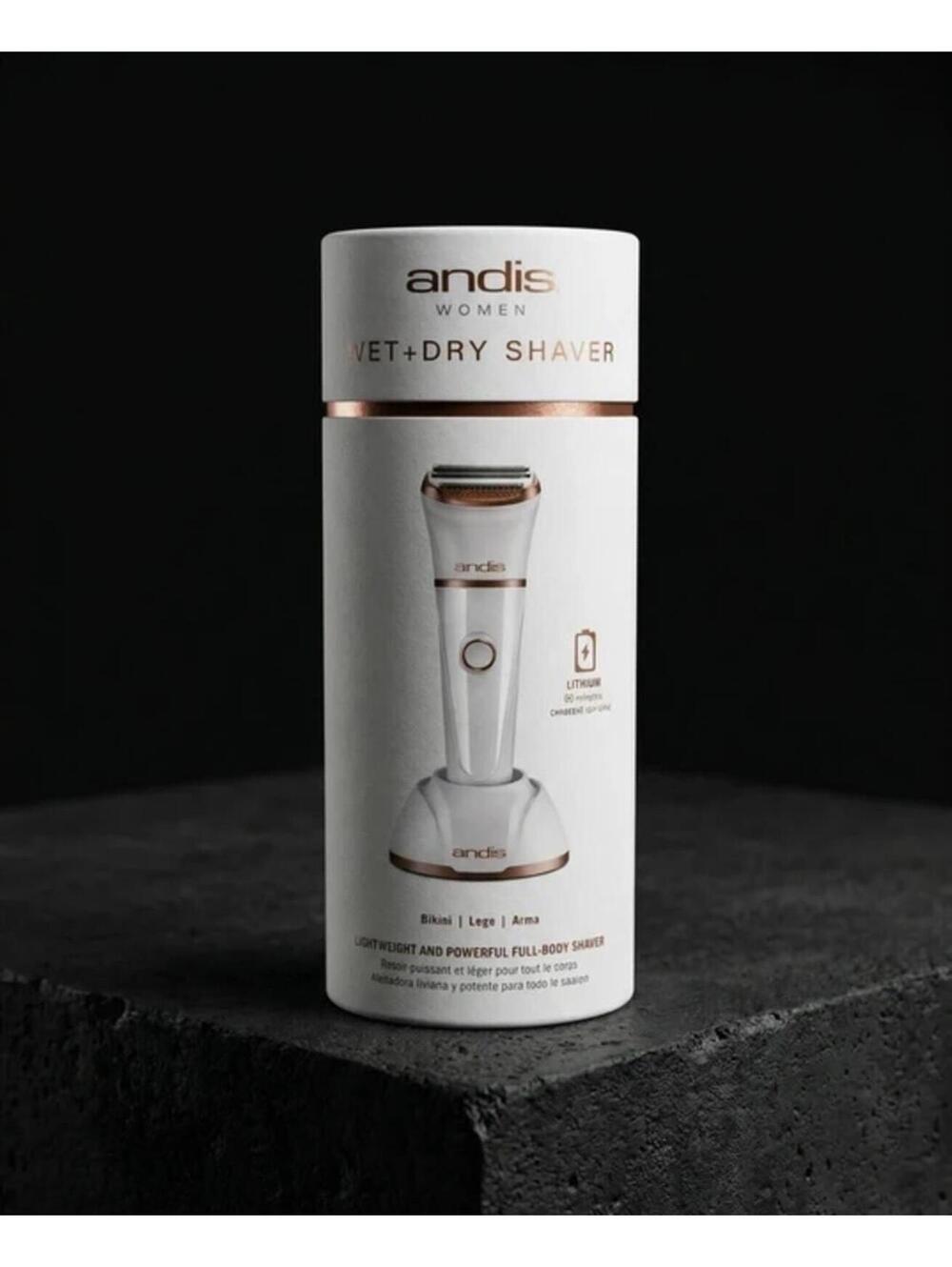Andis Wet & Dry Women Rechargeable Cordless Wet & Dry Shaver - 6 Piece Kit